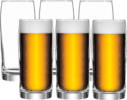 LAV Bierglazen - 6x - 380 ml/0,38L - stevig glas - Stijlvolle glazen - Handige basic glazen
