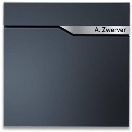 BR2 Brievenbus antraciet met naam en huisnummer 37x37x10.5cm