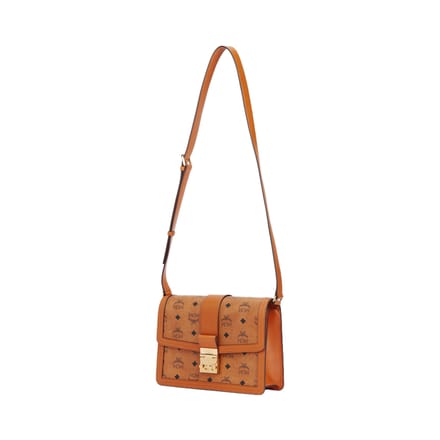 MCM Visetos Monogram Gecoat Canvas Messenger Bag Dames tassen Bruin Cognac MWSCSXT02CO001 Basic Set (Bag+Dust Bag) gray