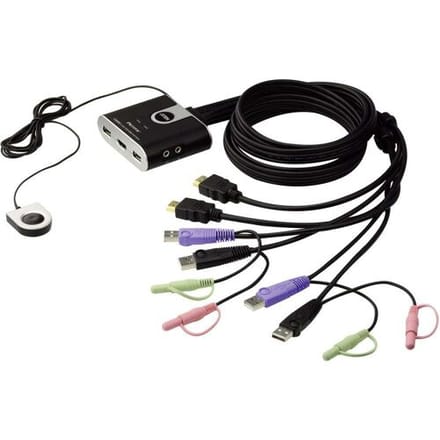 ATEN CS692 2-Port USB HDMI/Audio Cable KVM Switch with Remote Port Selector