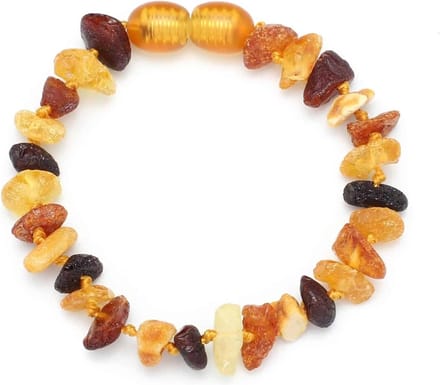 Baby/Kind – Barnsteen armbandje – Chips - Ruwe kraaltjes - 14cm - Gemengde kleuren