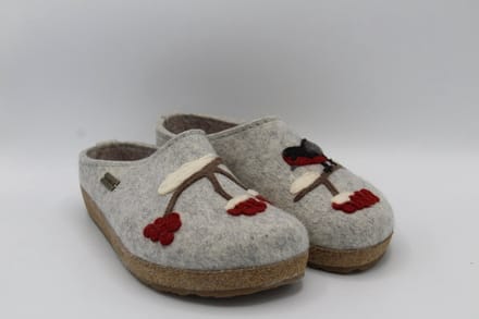 Haflinger Grizzly winterbird pantoffel (Maat - 40, Kleur - Grijs)