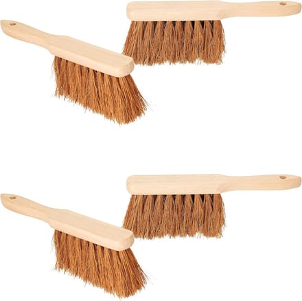 Set van 4 handvegers en kokosborstels voor auto en huishouden