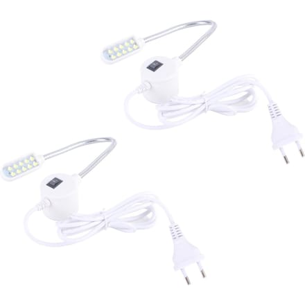 2 stuks LED Naaimachinelamp Flexibel Werk Naailicht met Magnetische Basis white