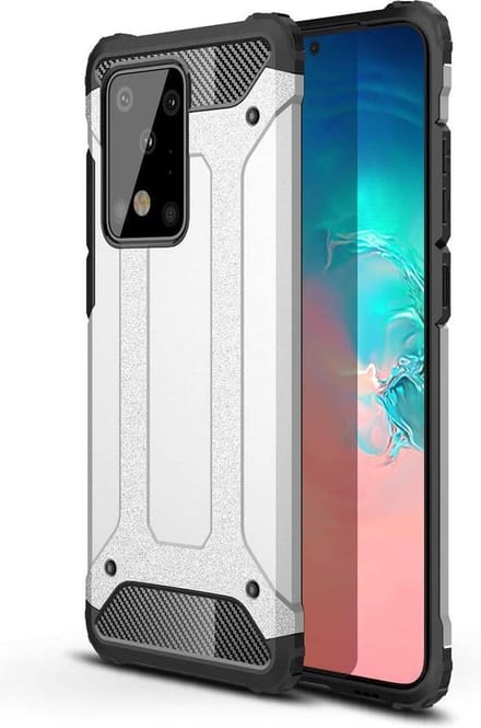 Samsung Galaxy Note 20 Ultra Armor Hybrid Hoesje - Zilver