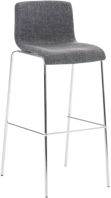CLP Hover Barkruk - Stof licht grijs chroom