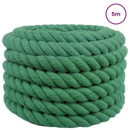 vidaXL - Katoenen - Touw - 40 - mm - 5 - m - Groen - 100% - katoen