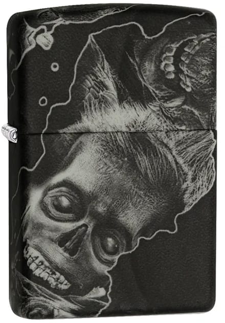 Zippo aansteker Softtouch Skull II - Choice Collection 2015/2016 - Black Matte - Laser Engrave