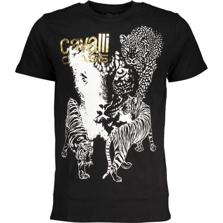Cavalli Class Nero Katoenen Heren T-Shirt