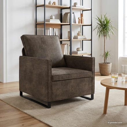 vidaXL - Fauteuil - Donkergrijs - 70 - x - 81 - x - 82 - cm - Kunstsuède - stof