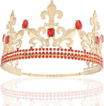 Koning Kroon Mannen Verstelbaar Metaal - Tiara voor Kostuumfeesten, Bruiloft en Prom
