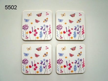 Onderzetters vlinder weide set van 4 stuks