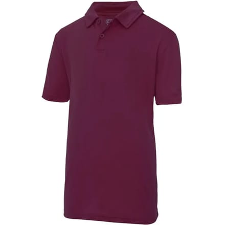 Just Cool - Cool Kinder Polo - Burgundy maat 7/8 (M)