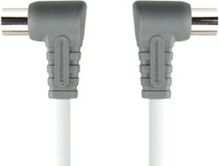 Bandridge basis kwaliteit witte coaxkabel met haakse connectoren - 5 meter