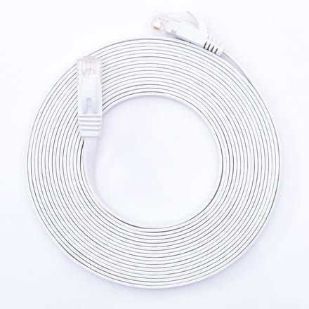 Internetkabel - 3 meter - CAT6 - Ultra dunne Flat Ethernet kabel - Netwerkkabel (1000Mbps) - Wit - UTP kabel - RJ45 - UTP kabel