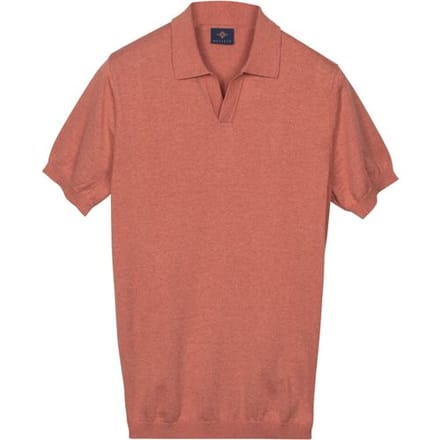 Baileys Polo Knitted Short Sleeve No-Button Collar Abrikoos / male