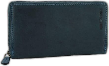 Hillburry VL77706 Leren Rits Portemonnee Dames - Blauw