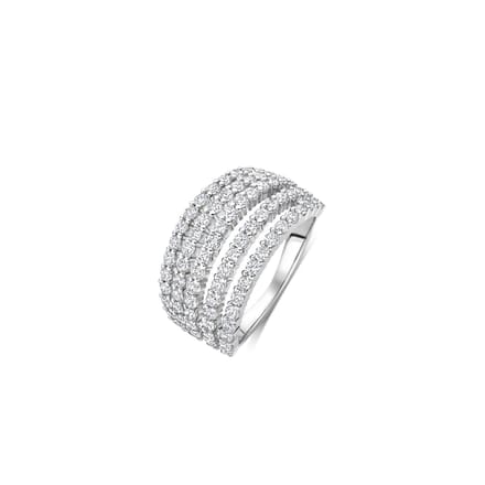 TI SENTO Dames Ring - 925 zilver - Zirconia wit - Maat 17.75 mm / maat 56 - 12425ZI