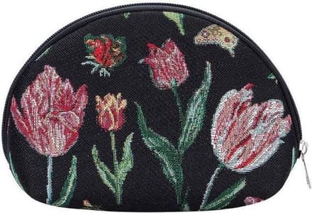Signare Make-up tasje  – Tulp zwart – Jacob Marrel - Tulpen - Bloemen
