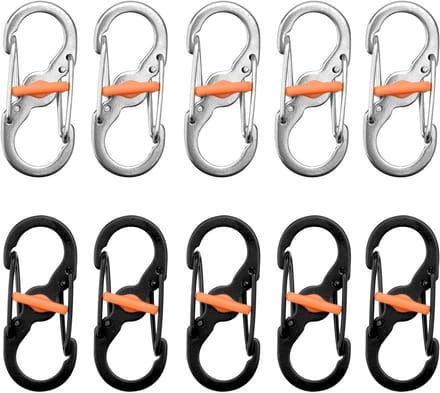 Kleine Karabijnhaak S - Mini Roestvrij Staal - 10 Stuks