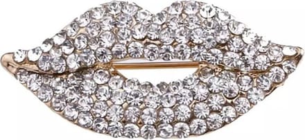 Broche mond Strass (Goudkleurig) 4.2 x 1.8 cm