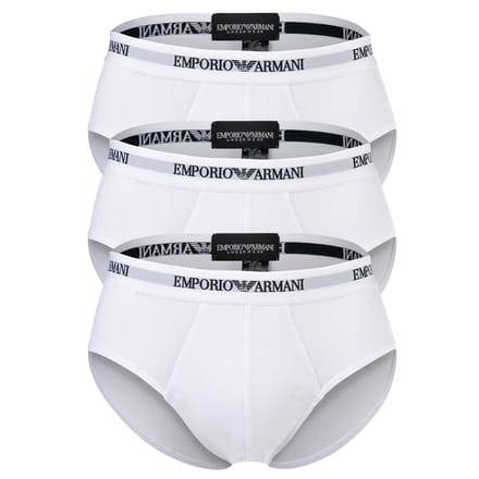 Armani slips met logo band 3-pack wit
