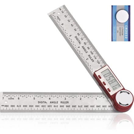 Digitale hoekzoeker liniaal 7 inch/200 mm roestvrijstalen hoekzoeker gradenboog met LCD-scherm zilver