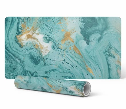 Beschermende decoratieve mat voor bureau met marmerlook, 90x45 cm
