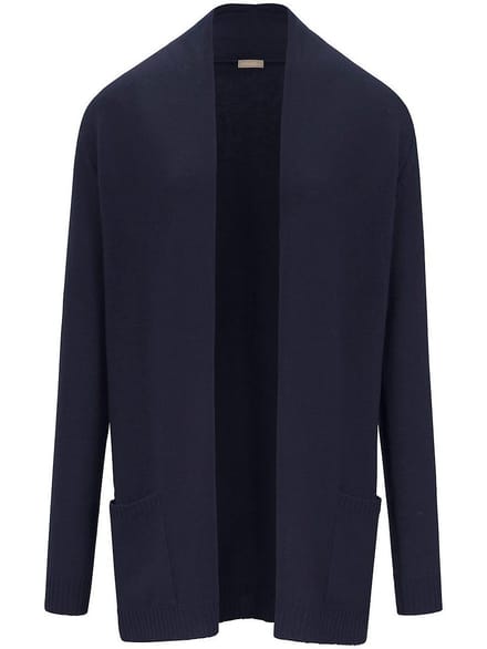 Vest 100% kasjmier lange mouwen Van Peter Hahn blauw