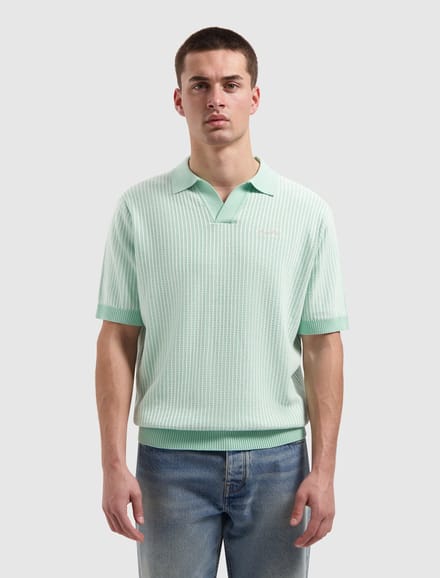 Pure Path Knitted Polo Ladder Stitch Mint (26010807 - 14)