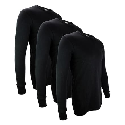 3-Pack Heren Thermo Ondergoed Top | Winter Basislaag Lange Mouwen Top