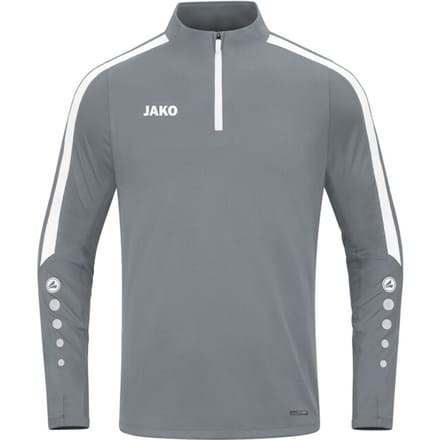 Jako Power Ziptop Kinderen - Wit / Steengrijs | Maat: 164