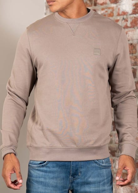 BOSS Sweater Westart Taupe - Maat XL - Heren - Sweaters