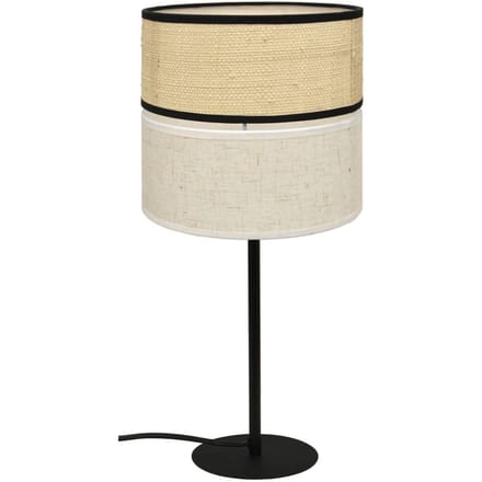 Viokef Andaman tafellamp, textiel, beige, hoogte 44 cm