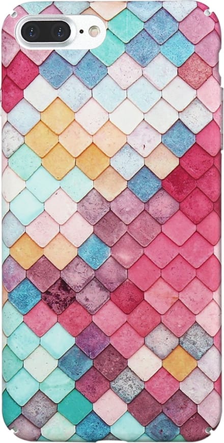 Peachy Gekleurde schubben hardcase geschikt voor iPhone 7 Plus 8 Plus hoesje cover