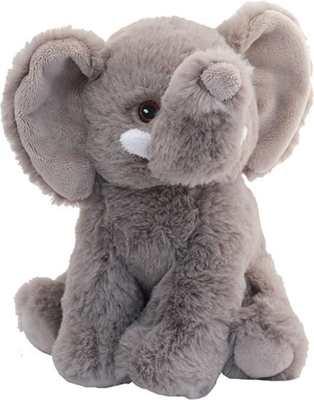 Nature Planet Pluche knuffel olifant - grijs - 19 cm - Savanne knuffeldieren