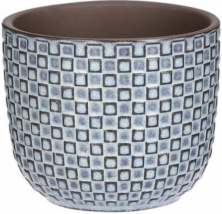 Mica Decorations Plantenpot - blauw - keramiek - D11xH9 cm - bloempot