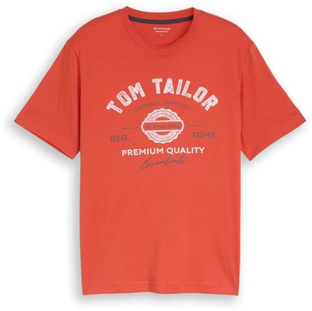 Tom Tailor - T-shirt met logoprint - Maat M - Chili Orange