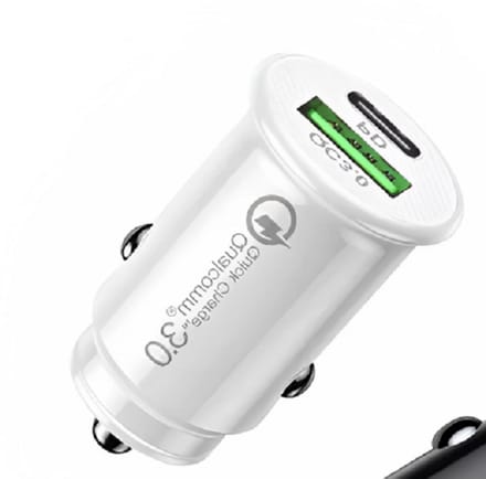 Autolader USB A & USB C - Auto oplader USB - USB C autolader 2 poorten - Auto lader - Sigarettenaansteker USB oplader auto - Snellader