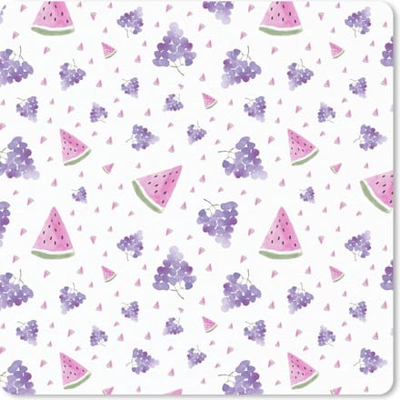 Muismat 20x20 cm - Mousepad Druiven - Watermeloen - Design - Pastel - Muismatten