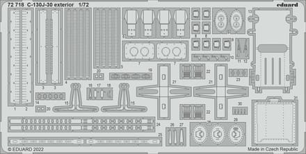 Eduard Modelbouwdecoratie - 72718 Exterior for C-130J-30 - Photo-etch