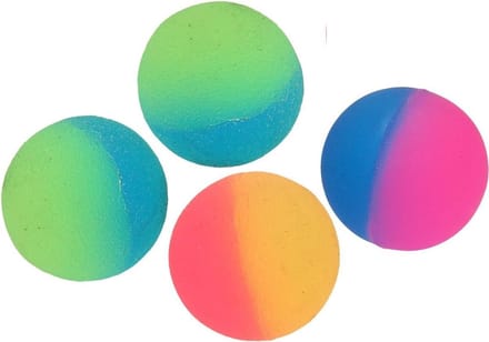 Stuiterbal frosted regenboog - 32mm - set van 6 - funcadeau schoencadeau - kerst cadeau tip