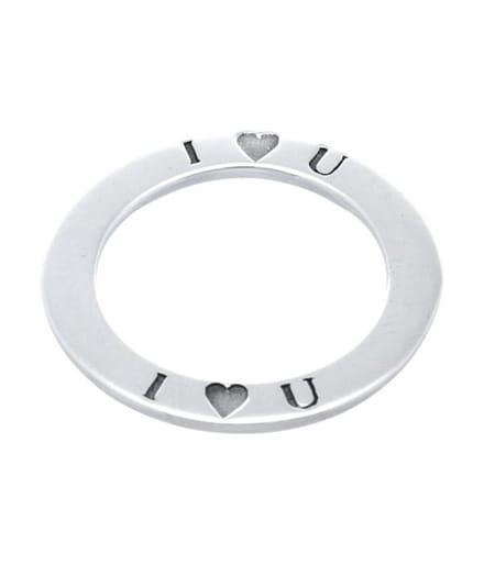 Zilveren Tekstring I LOVE YOU kettinghanger