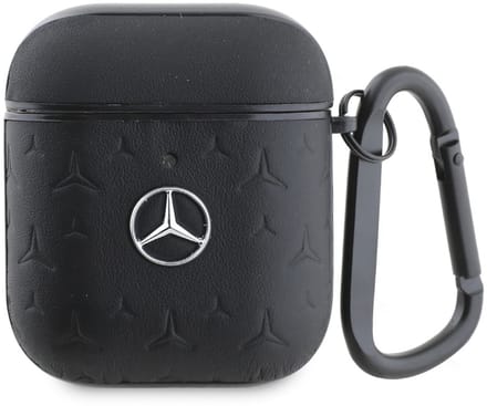 Mercedes-Benz Airpods - Airpods 2 Case - Genuine Leather - Stars Pattern - Black