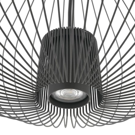 Nowodvorski Lighting Hanglamp Pumpkin L, donkergrijs, Ø 70 cm, metaal, GU10