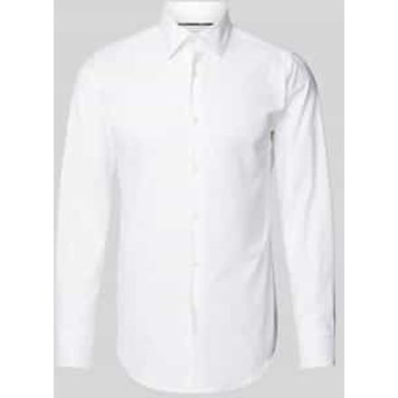 Slim fit zakelijk overhemd van fijn twill met stretch