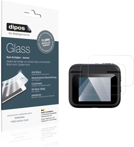 dipos – 2x Pantserfolie geschikt voor Melbolda Y360 Action Cam | 9H Screenprotector