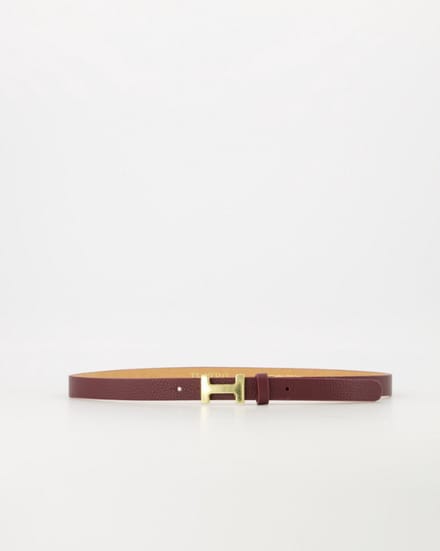 Hera Small - Classic Grain - Leren Damesriem met Goudkleurige Gesp - Bordeaux - D54 - Maat 95