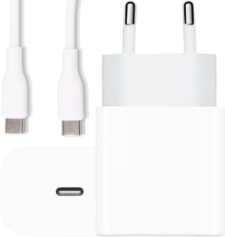 20w Oplader usb C - Usb-C naar usb-C - 1 Meter - Power Delivery - Snellader - Wit