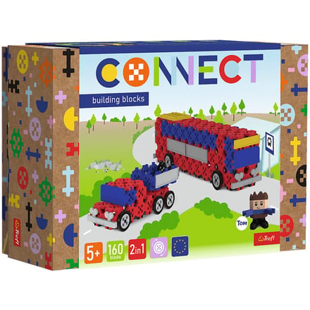 Trefl bouwblokken Connect M Bus Pick-up FSC Mix 70% speelgoed.